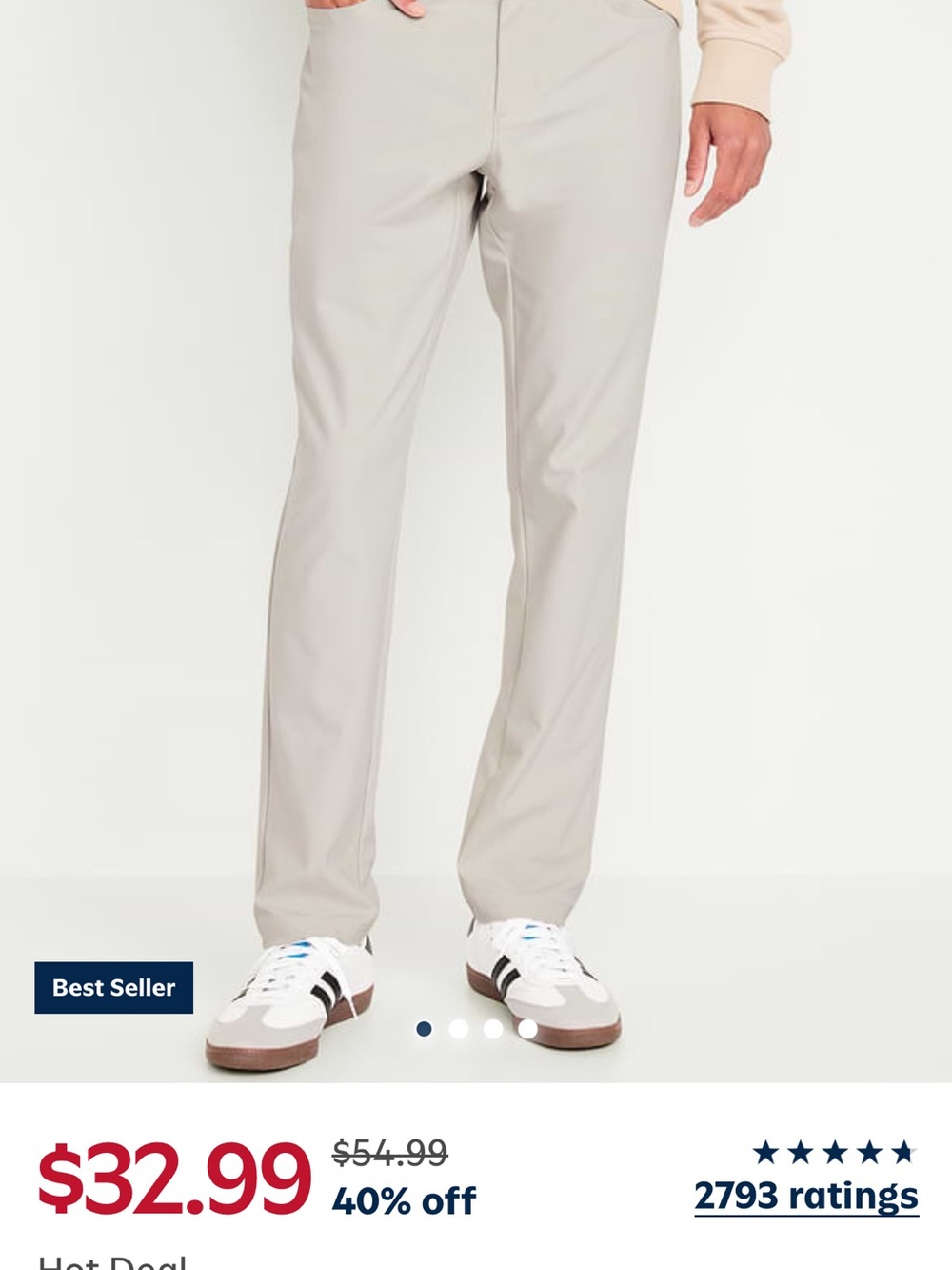 Men's Straight-Fit Pants in Khaki (a Shore Thing)